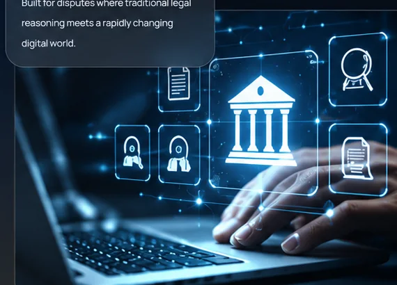 Technology and digital interface representing technology law